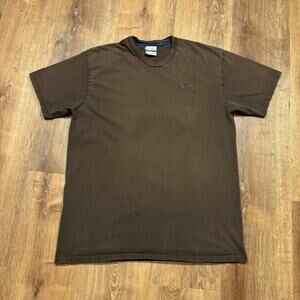 Vintage Nike Shirt Faded Brown Embroidered Blue Swoosh Mens XL 90s Y2K